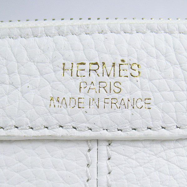 Replica Hermes New Arrival Double-duty leather handbag White 60669